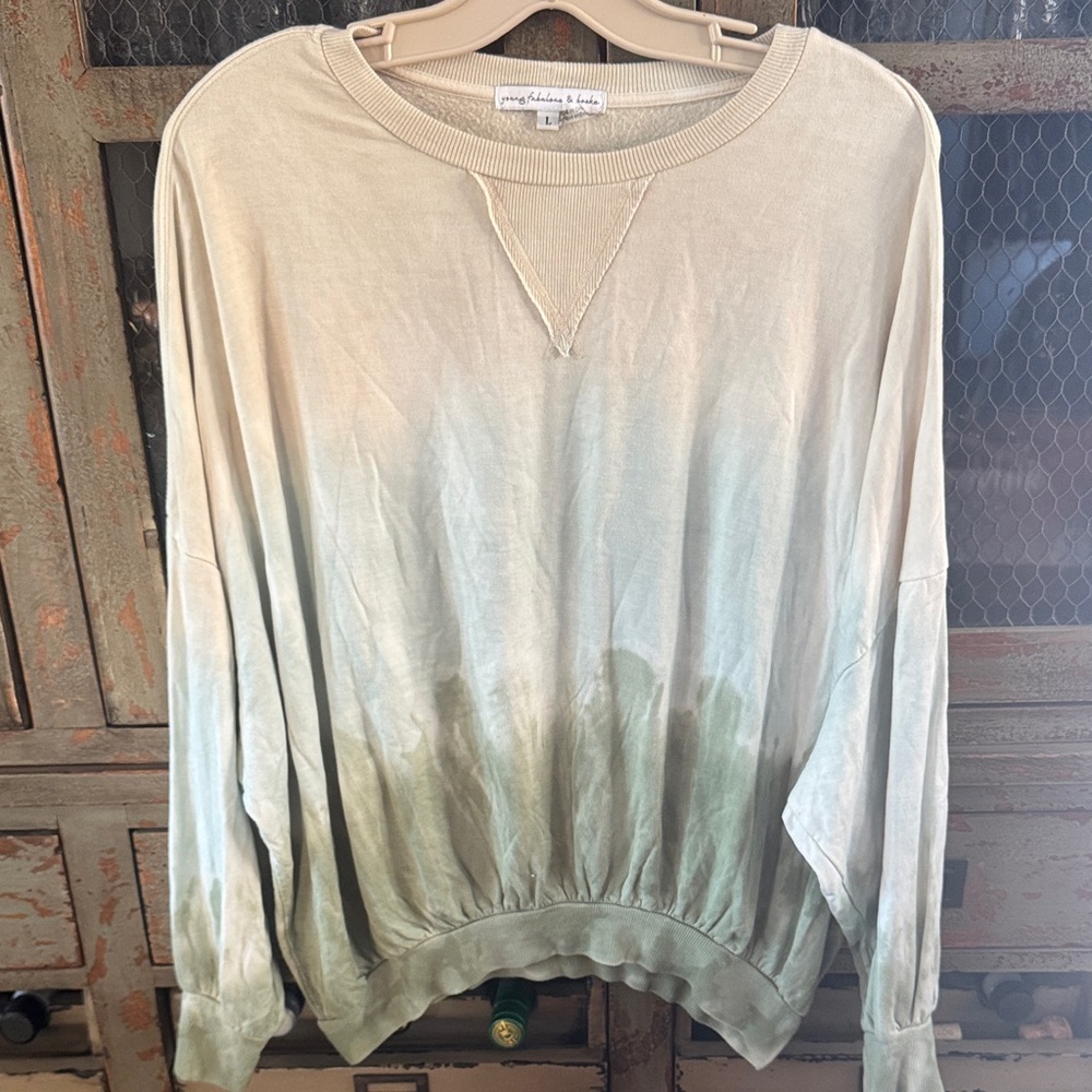 Young Fabulous & Broke Cream and Tan Top